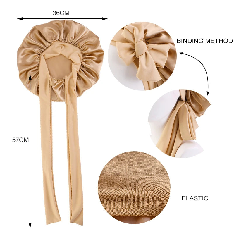 Waterproof Reversable Satin Bonnet Silk Bonnet