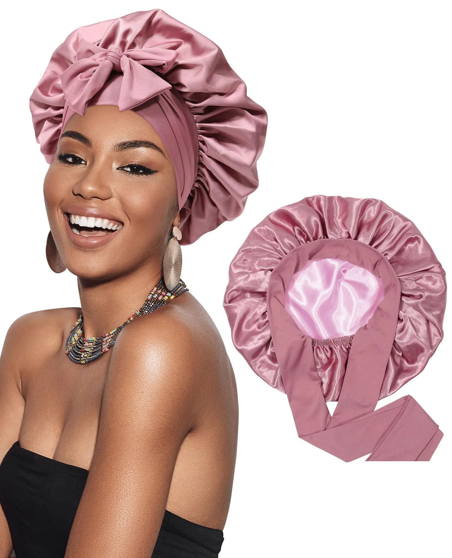 Waterproof Reversable Satin Bonnet Silk Bonnet