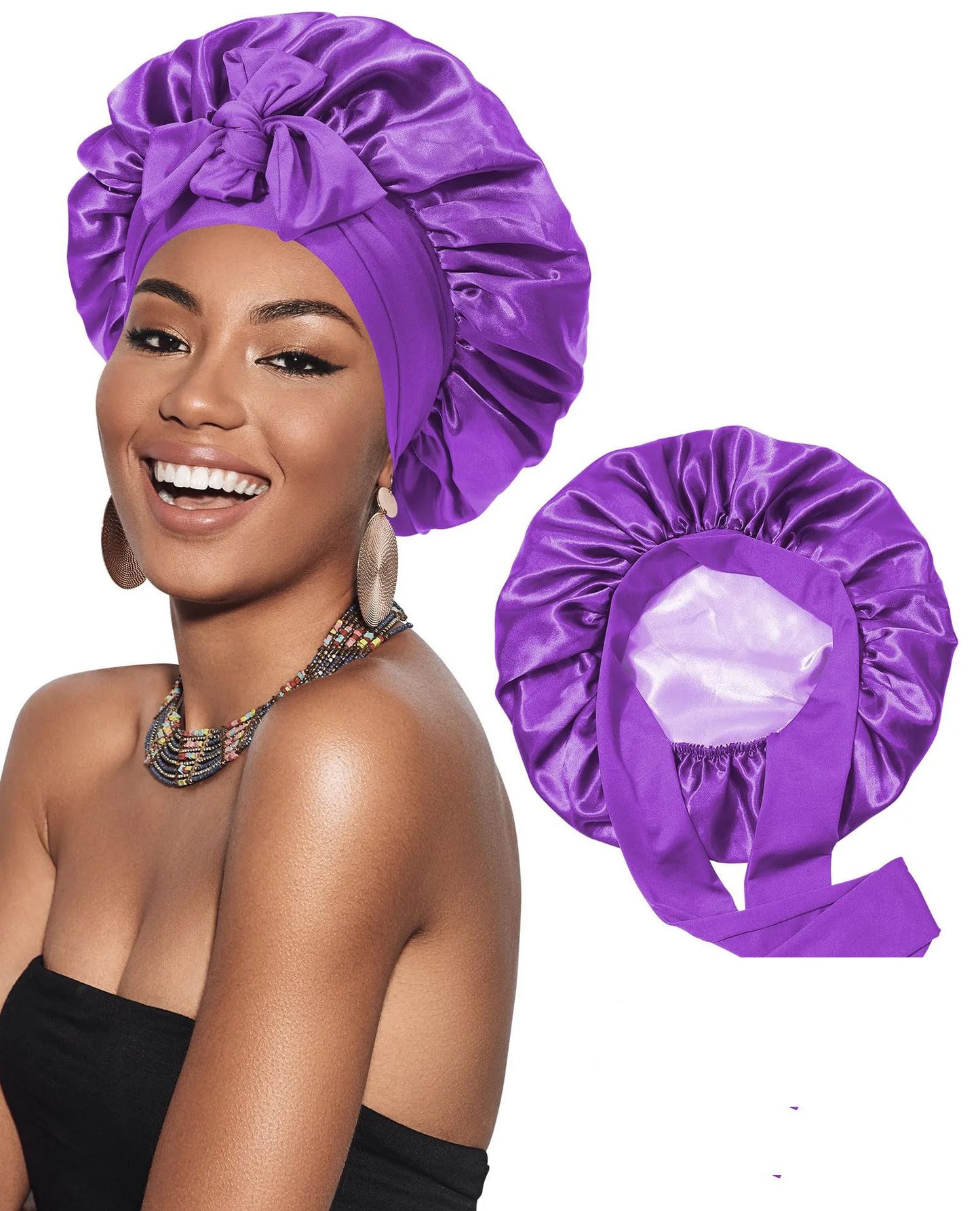 Waterproof Reversable Satin Bonnet Silk Bonnet