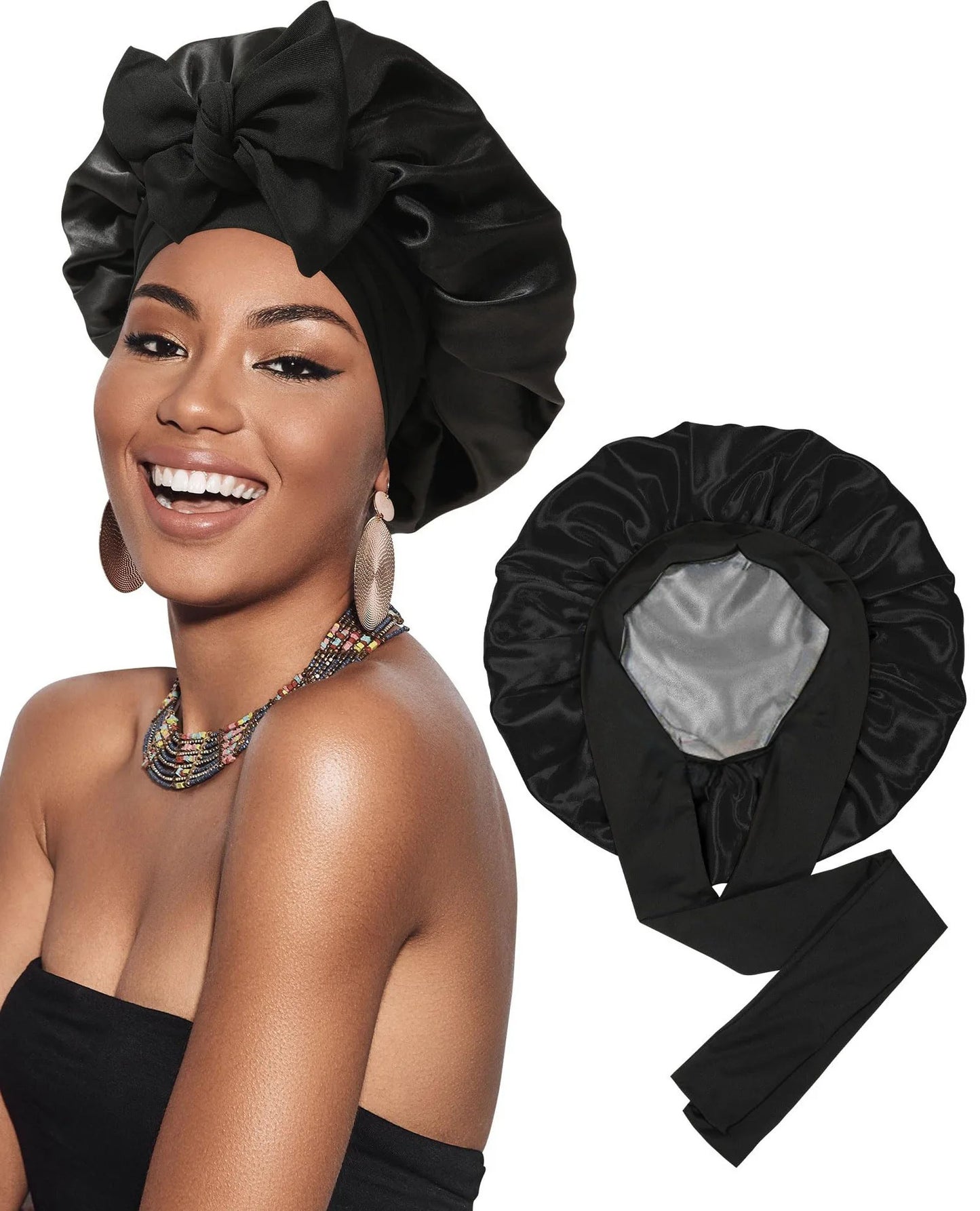 Waterproof Reversable Satin Bonnet Silk Bonnet