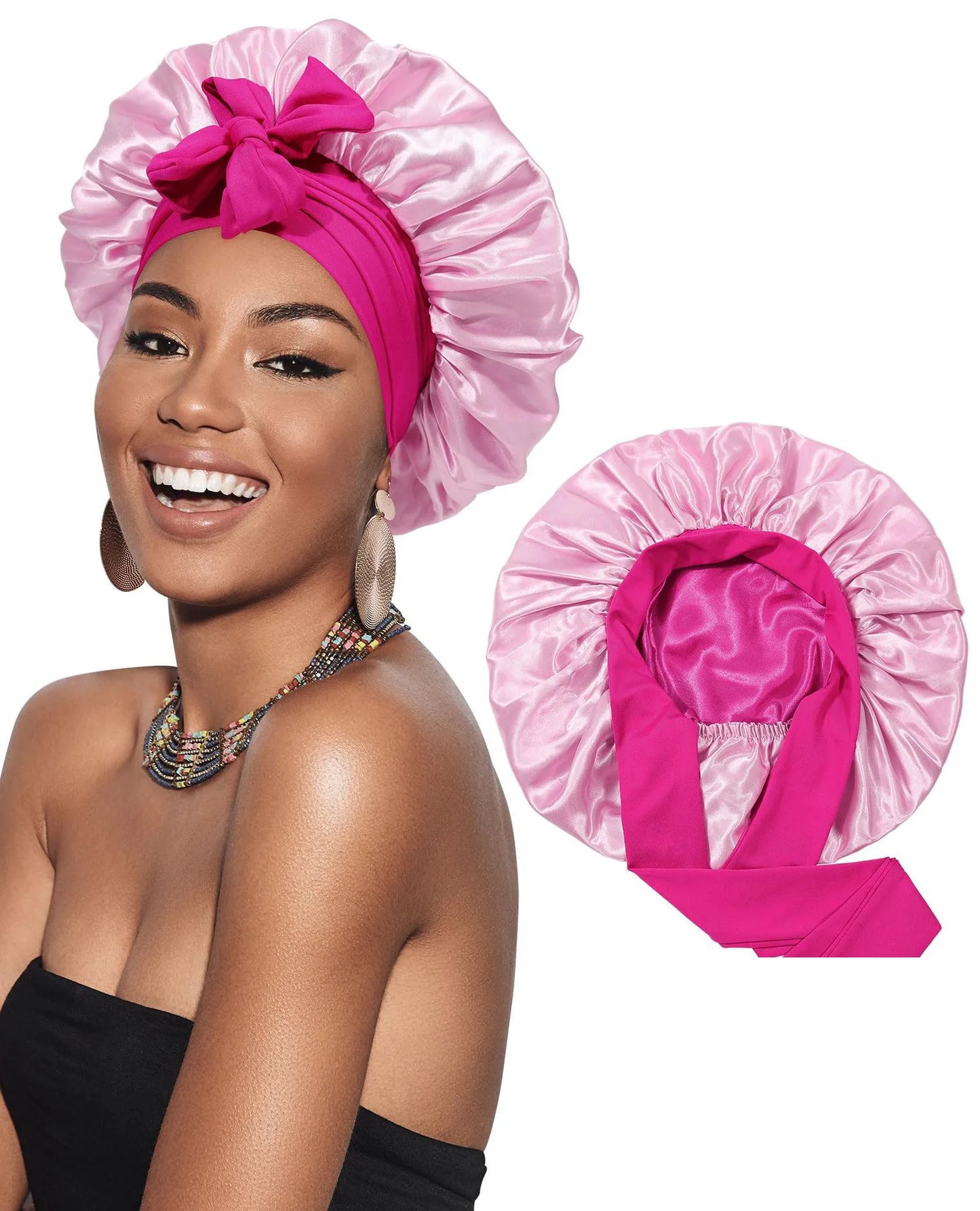 Waterproof Reversable Satin Bonnet Silk Bonnet