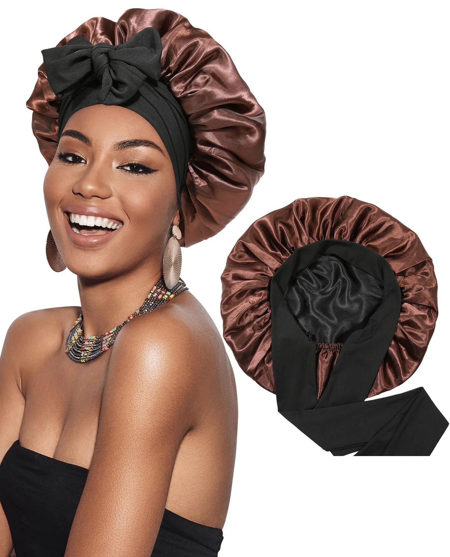 Waterproof Reversable Satin Bonnet Silk Bonnet
